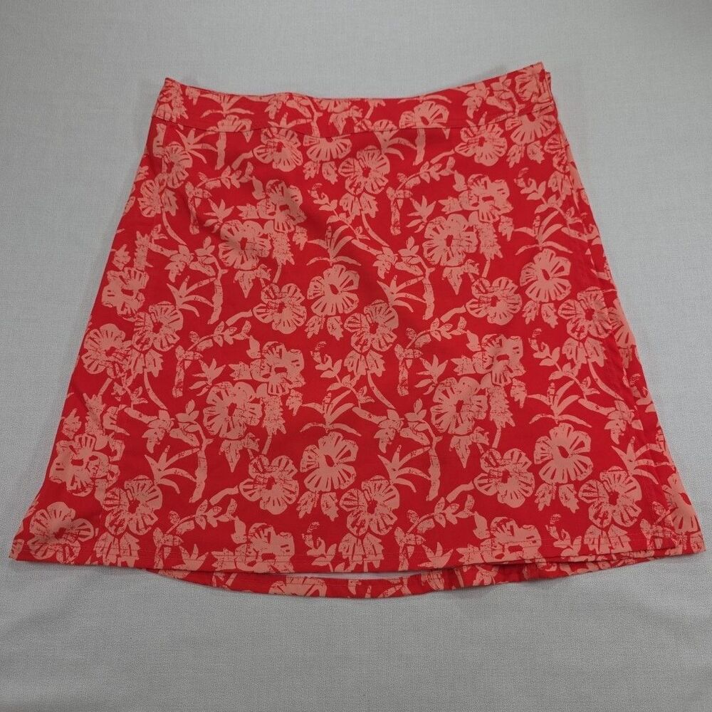Rip Skirt Hawaii Women's Red Floral Wrap Size M Polyester Casual